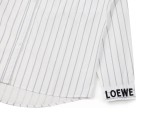 Loewe New Unisex Embroidered Logo Blended Grey Stripe Embroidered Shirt