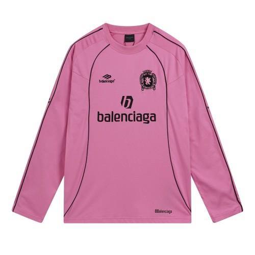 Balenciaga Logo Embroidered Splicing Long Sleeve T-shirt Couple's Joint Football Sportswear