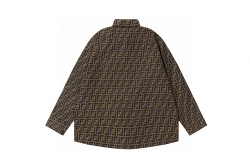 Fendi New Classic Logo Jacquard Shirt Couple's Casual Vintage Coat Jacket