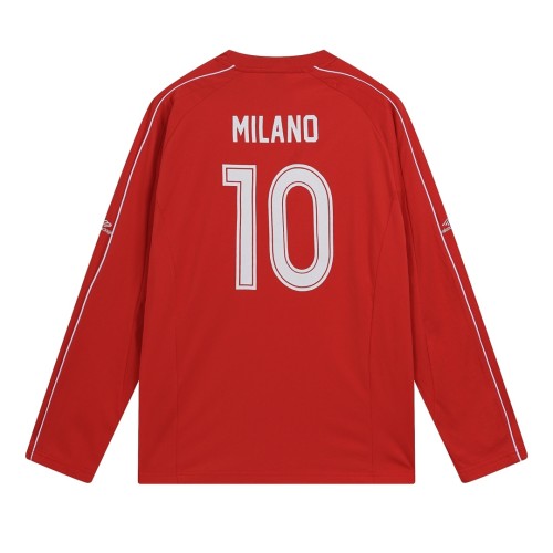 Balenciaga Logo Embroidered Splicing Long Sleeve T-shirt Couple's Joint Football Sportswear