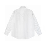 Loewe New Unisex Embroidered Logo Blended Grey Stripe Embroidered Shirt