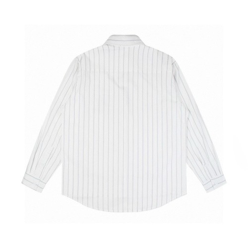 Loewe New Unisex Embroidered Logo Blended Grey Stripe Embroidered Shirt