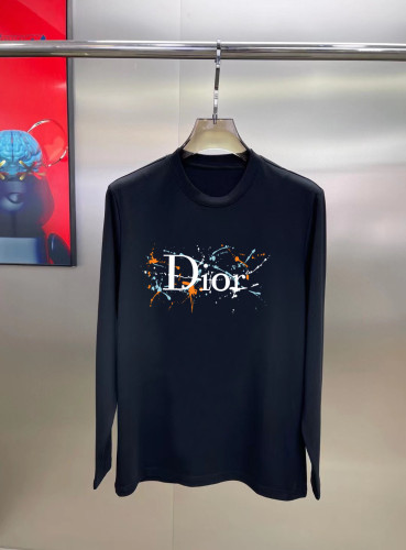Dior New Inkjet Logo Printed Long Sleeve T-shirt Unisex Fashion Casual Loose T-shirt