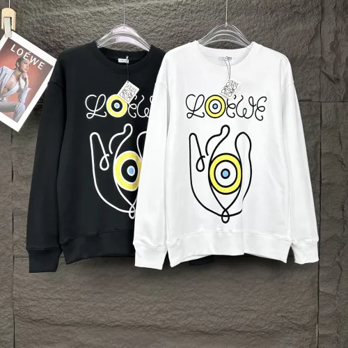 Loewe Trendy Padded Fleece Logo Sportswear Unisex Casual Round Neck Hoodie