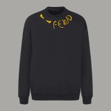 Fendi Personality Letter Printed Round Neck Hoodie Unisex Casual Loose Sweatshirt