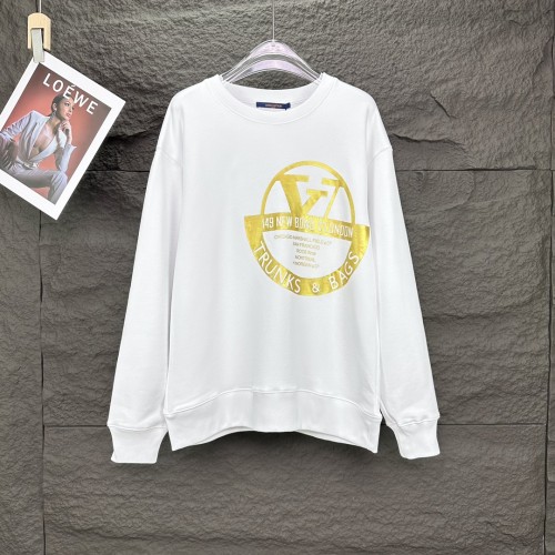 Louis Vuitton New Gold Letter Logo Printed Sportswear Unisex Casual Round Neck Hoodie