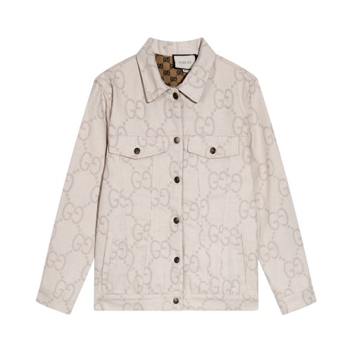 Gucci New Double G Logo Jacquard Coat Couple Casual Versatile Double Sided Jacket