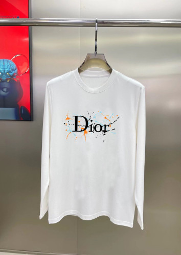 Dior New Inkjet Logo Printed Long Sleeve T-shirt Unisex Fashion Casual Loose T-shirt