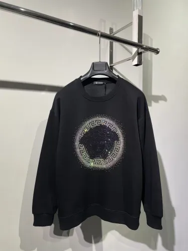 Versace Classic Heavy Industries Flash Diamond Medusa Avatar Sportswear Unisex Casual Round Neck Hoodie
