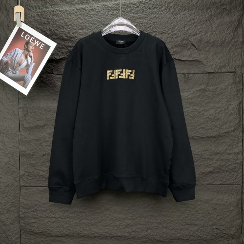 Fendi Classic Embroidered Logo Sportswear Unisex Casual Round Neck Hoodie