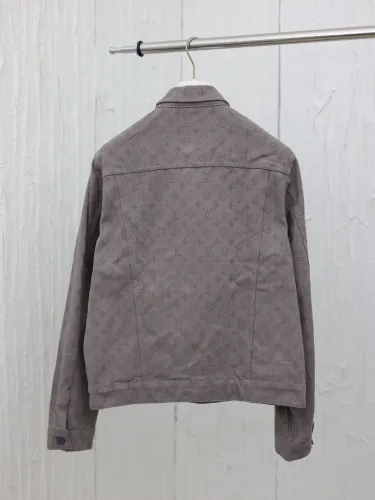 Louis Vuitton Full Dark Pattern Vintage Logo Denim Coat Unisex Fashion Denim Jacket