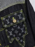 Louis Vuitton New Logo Jacquard Contrast Splicing Cowboy Coat