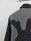 Louis Vuitton New Logo Jacquard Contrast Splicing Cowboy Coat