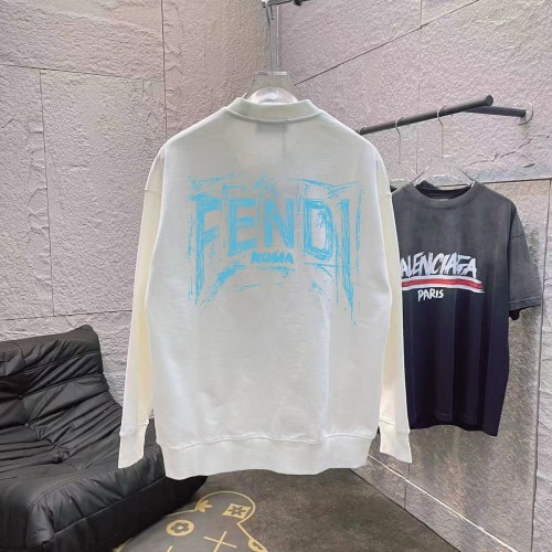 Fendi Fashion Personalized Logo Printed Sportswear Unisex Casual Round Neck Hoodie