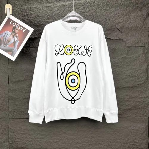 Loewe Trendy Padded Fleece Logo Sportswear Unisex Casual Round Neck Hoodie