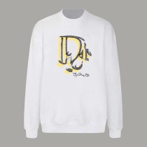 Dior Personality Letter Printed Round Neck Hoodie Unisex Casual Loose Sweatshirt