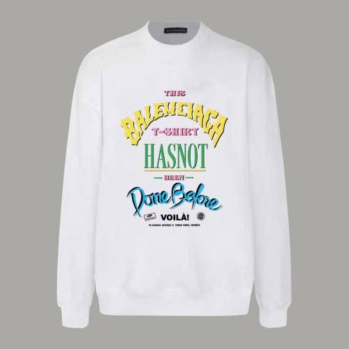 Balenciaga New Mixed Logo Printed Sportswear Unisex Casual Round Neck Hoodie