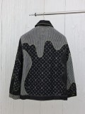 Louis Vuitton New Logo Jacquard Contrast Splicing Cowboy Coat