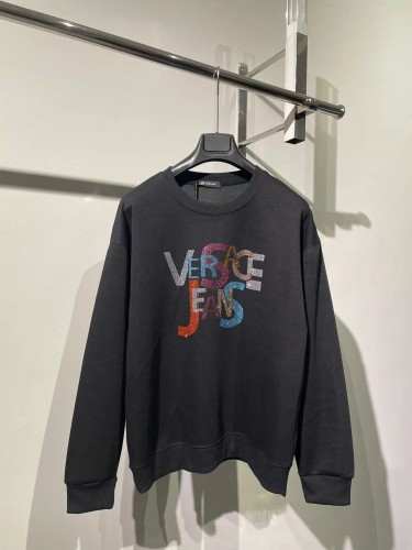 Versace Fashion Color Hot Diamond Letter Sportswear Unisex Casual Round Neck Hoodie