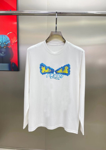 Fendi Classic Logo Printed Long Sleeve T-shirt Unisex Loose Casual T-shirt