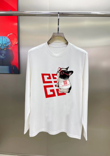 Givenchy Dog Logo Printed Long Sleeve T-shirt Unisex Loose Cotton T-shirt
