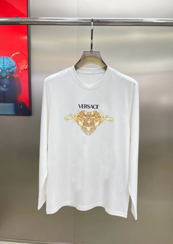 Versace Classic Logo Printed Long Sleeve T-shirt Unisex Casual Loose T-shirt