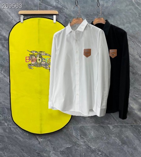 Burberry Classic Fashion Leather Logo Long Sleeve Shirt