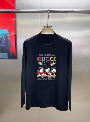 Gucci Fashion Cartoon Logo Printed Long Sleeve T-shirt Unisex Casual Cotton T-shirt