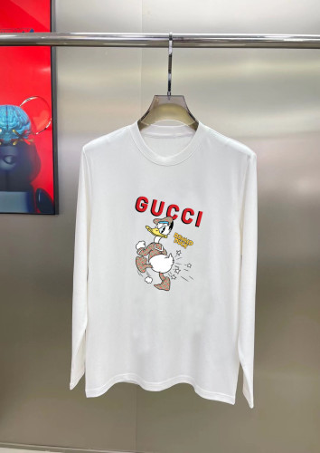 Gucci Donald Duck Logo Printed Long Sleeve T-shirt Unisex Loose Cotton T-shirt