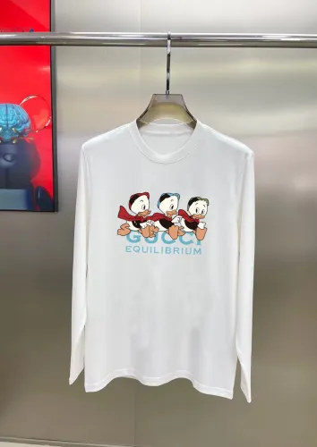 Gucci Fashion Cartoon Logo Printed Long Sleeve T-shirt Unisex Casual Cotton T-shirt