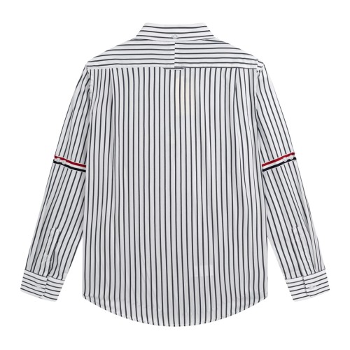 Thom Browne Double Sleeve Badge Classic Basic Stripe Long Sleeve Shirt