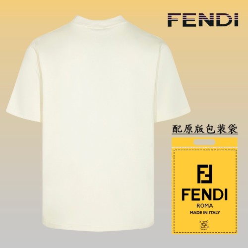 Fendi Personalized Logo Printed Round Neck Short Sleeve Couple Casual Cotton T-shirt