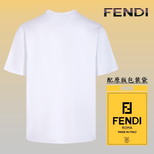 Fendi Fashion Logo Bear Printed Round Neck Short Sleeve Couple's Casual Cotton T-shirt
