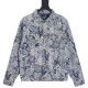 Louis Vuitton Street High Destruction Flower Rose Jacquard Jacket Fashion Washed Denim Jacket