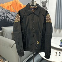 Louis Vuitton Fashion Floral Splicing Long Sleeve Jacket Unisex Retro Casual Coat