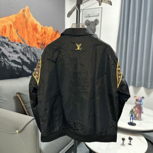 Louis Vuitton Fashion Floral Splicing Long Sleeve Jacket Unisex Retro Casual Coat