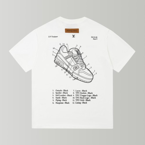 Louis Vuitton Versatile Shoes Letter Printed Short Sleeves Unisex Simple Casual T-shirt