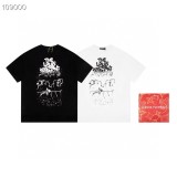 Louis Vuitton Fashion Concert Gradient 3D Printed Short Sleeve Couple Loose Round Neck T-shirt