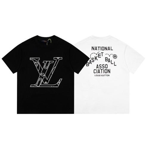 Louis Vuitton Fashion Logo Letter Printed Short Sleeve Unisex Casual Loose T-shirt