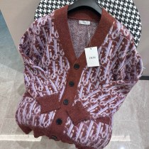 Dior New Full Logo Jacquard Casual Cardigan Sweater