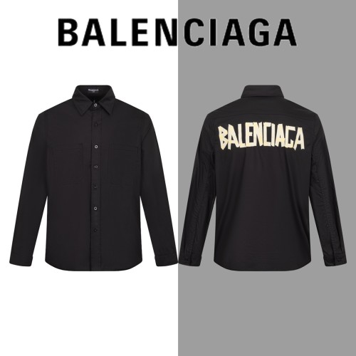 Balenciaga Classic Couple Tape Letter Printed Shirt Jacket