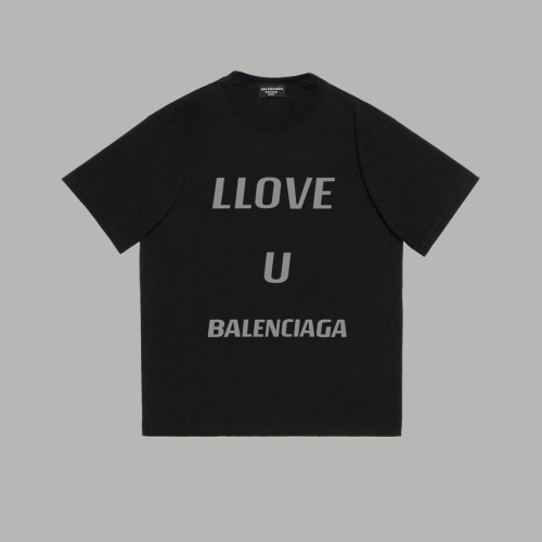 Balenciaga Fashion Love Logo Letter Printed Short Sleeve Unisex Casual Round Neck T-shirt
