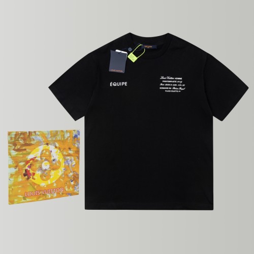 Louis Vuitton Versatile Shoes Letter Printed Short Sleeves Unisex Simple Casual T-shirt