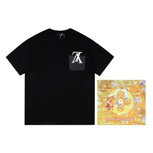 Louis Vuitton Versatile Pocket Reversing Logo Printed Short Sleeve Unisex Simple Casual T-shirt