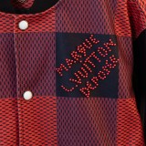Louis Vuitton Classic Stinger Logo Ball Jacket Couple Splice Leather Checkered Coat