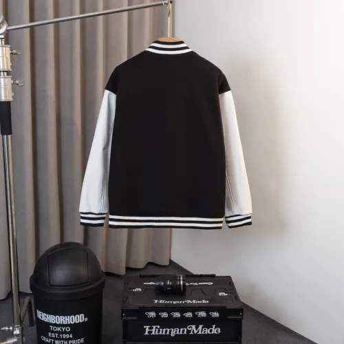 Amiri Classic Leather Logo Ball Jacket Couple Splice Leather Coat