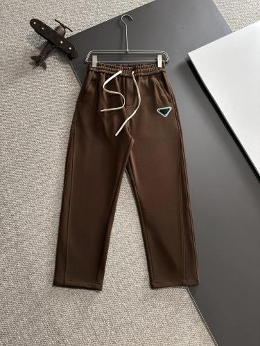 Prada New Classic Unisex Triangle Logo Elastic Band Casual Pants