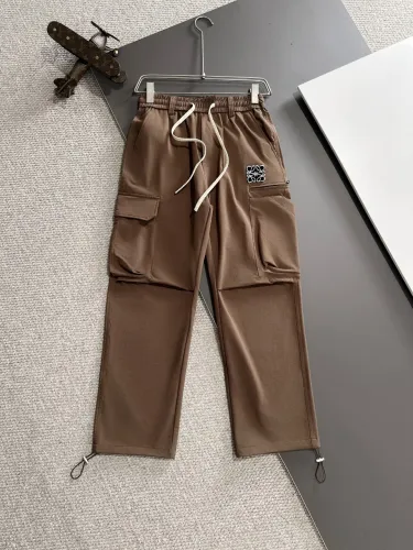 Loewe New Toothbrush Embroidery Logo Elastic Band Work Pants Couple Fashion Casual Pants