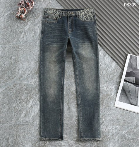 Dior Classic Logo Printed Straight leg Jeans