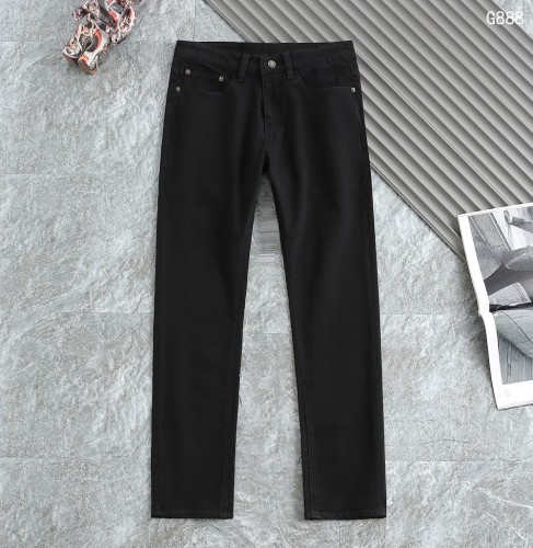 Gucci High Street Couple Embroidered Cat Logo Cat Straight leg Jeans